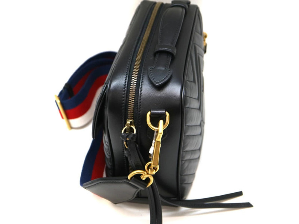 Gucci Shoulder Marmont Black Leather Bag GG - Picture 3 of 6